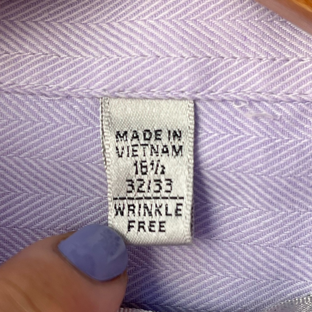 GEOFFREY BEENE | Men's Lavender Button-Up Classic Long Sleeve Shirt 16.5 32/33 - Picture 3 of 4